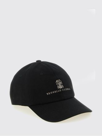 Brunello Cucinelli Cappello da baseball in cotone con logo ricamato