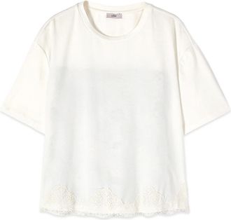 Oltre Tops, Dames, Wit, L, Katoen, T-shirt met rugpand