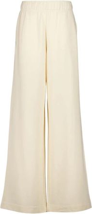 Moncler Beige Wide-Leg Track Pants - Dames - Wijde Broeken - Beige - M - Katoen - Broeken