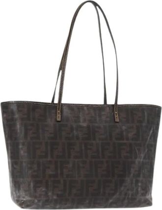 Fendi Pre-owned Tote Bags, female, Black, Size: ONE SIZE Pre-owned Canvas Tote Bag