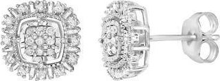 Effy Sterling Silver Pav&eacute; Diamond Cushion Stud Earrings at Nordstrom Rack