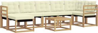 vidaXL Conjunto De Sof&aacute;s De Exterior 8 Uds. Blanco Y Crema Vidaxl