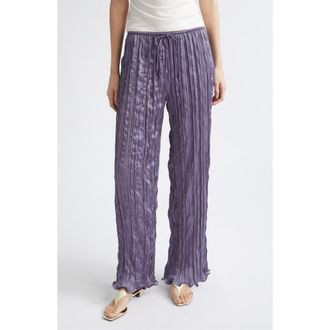 Poss&eacute; Esme Crinkled Wide Leg Pants in Dusk at Nordstrom, Size Xx-Large