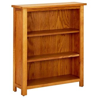 Berkfield Home 3-Tier Bookcase 70x22.5x82 cm Solid Oak Wood in Brown