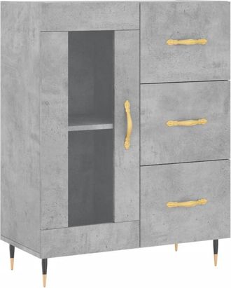 vidaXL Sideboard Concrete Grey 69.5x34x90 cm Engineered Wood Vidaxl