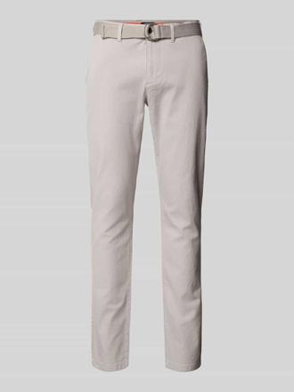 Mc Neal Slim Fit Chino mit Strukturmuster in Hazel, Gr&ouml;&szlig;e 42