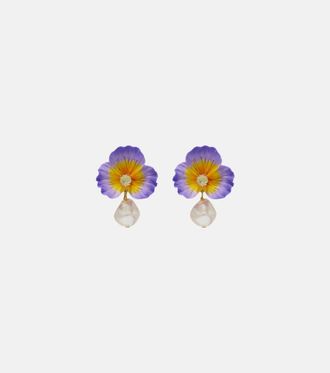 Jennifer Behr Embellished floral drop earrings