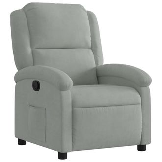 vidaXL Sill&oacute;n Reclinable De Terciopelo Gris Claro Vidaxl