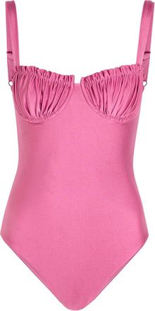 Faithfull The Brand Tavia Ruffled Swimsuit - Pink - S (UK8-10 / S)