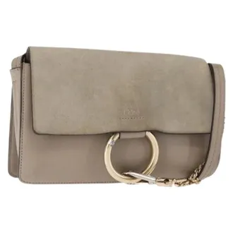 Chlo&eacute; Pre-owned Cross Body Bags, female, Beige, Size: ONE SIZE Pre-owned Suede Shoulder Bag