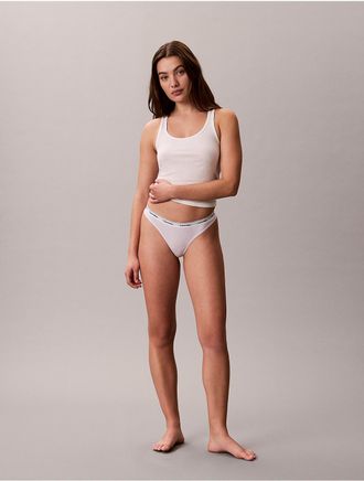 Calvin Klein Womens Icon Logo Thong - Light/Pastel Purple - XL