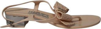 Ferragamo Womens Rubber Perala Ribbon Thong Sandal (Authentic Pre-Loved)