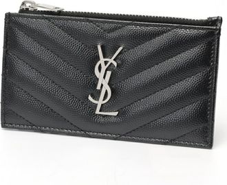 Saint Laurent Black Leather Coin Purse/Coin Case (Pre-Owned)