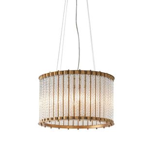 Netlighting Romola Pendant Matt Gold Finish Ribbed Glass 6x E14