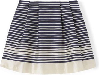 Motivi Gestreept geplooide rok - Dames - Korte rokken - Blauw - XS - Polyester - Rokken