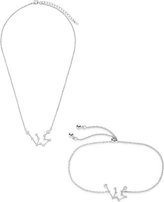 Sterling Forever When Stars Align Constellation Necklace and Bracelet Set