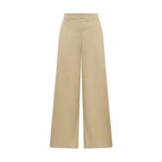 Maliparmi Wide Trousers, female, Beige, Size: 2XS Stretch Cotton Trousers