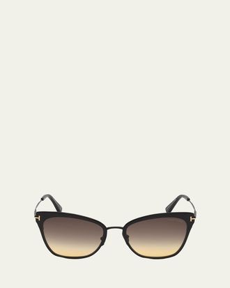 Tom Ford Faryn Dramatic Metal Cat-Eye Sunglasses