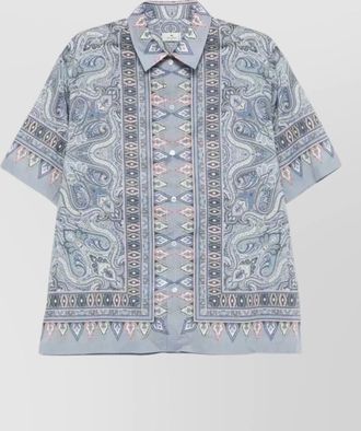 Etro short sleeve shirt paisley pattern collar