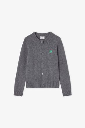 Ganni Grey Wool Mix Cardigan - Size XXS