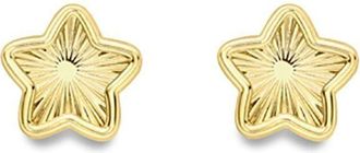 Jewelco London 9ct Gold Diamond-cut Starburst Twinkle Star Stud Earrings 5mm - SENR02883