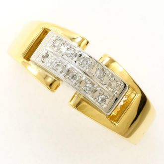 C&A Platinum Yellow Gold Yellow Gold (18K) Platinum 900 Band Ring (Pre-Owned)