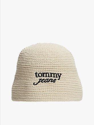 Tommy Hilfiger Gorro de pescador de croch&eacute; con logo bordado