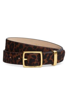 Rag & Bone X Boyfriend Genuine Calf Hair Belt in Leopard at Nordstrom, Size Large