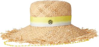 Maison Michel Big New Kendall straw hat - women - Polyester/Raffia - S - Neutrals