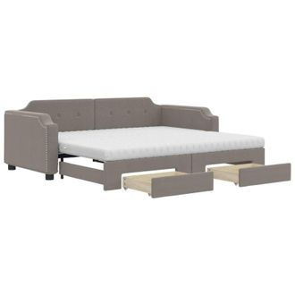 vidaXL Vidaxl - Sof&aacute; Cama Nido Con Cajones Tela Gris Taupe 90x200 Cm