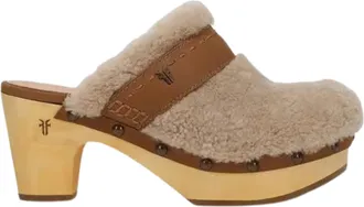 Frye Womens Jessica Shearling Clog In Tan