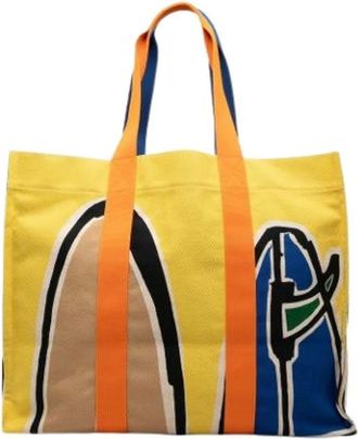 Herm&egrave;s Pre-owned Tote Bags, female, Yellow, Size: ONE SIZE Pre-owned Canvas Tote Bag