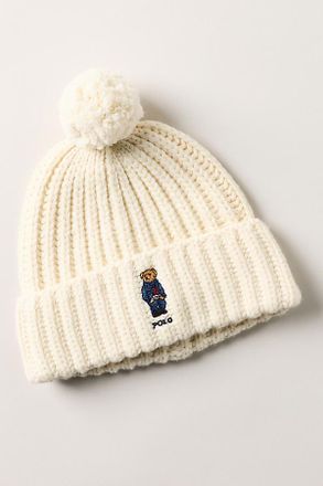 Polo Ralph Lauren Denim Bear Pom Pom Beanie