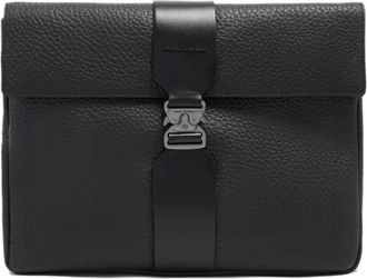 Piquadro Leren Clutch voor 13-inch i Pad Pro - Heren - Laptoptassen - Zwart - ONE Size - Leer - Tassen