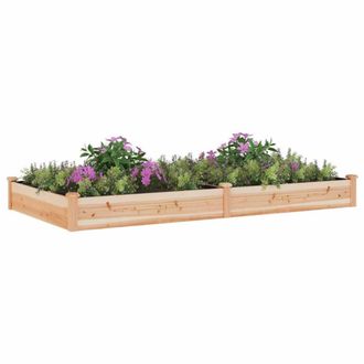 Berkfield Home Garden Raised Bed with Liner 240x120x25 cm Solid Wood Fir in Light Brown | Size: 240 x 120 x 25 cm