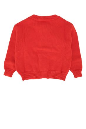 Bobo Choses Boys Pixel Daisy Cardigan Red Organic Cotton Maglieria Sweater