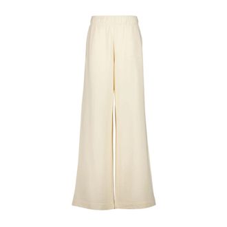 Moncler Beige Wide-Leg Track Pants - Dames - Wijde Broeken - Beige - M - Katoen - Broeken