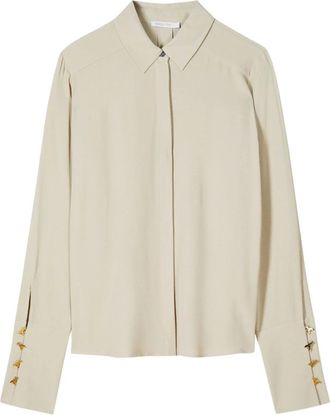 Patrizia Pepe Camicia in Crepe Fluido - - Blouses & Shirts - Donna - Beige - M