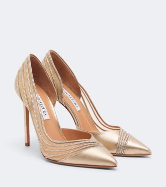Aquazzura Salones Dream Girl de piel adornados