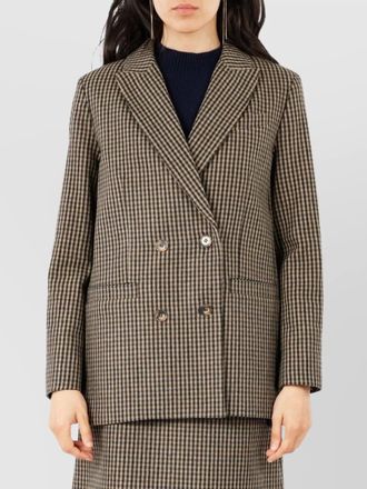 A.P.C. double-breasted long sleeve top front pockets