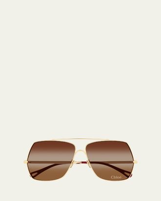 Chlo&eacute; Gradient Aviator Metal Sunglasses