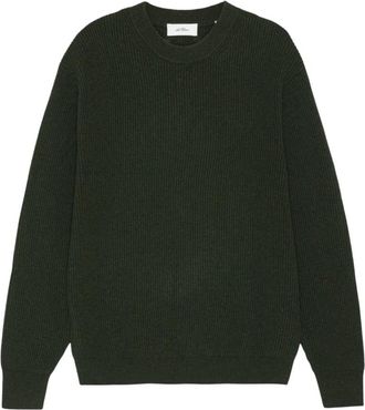 Les Deux Wool Rib Roundneck Knit - Heren - Ronde hals truien - Groen - L - Wol - Truien & Vesten