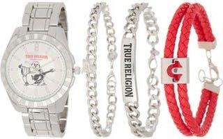 True Religion Buddha Guitar Bracelet Watch, 42.1mm & Assorted Bracelets Set in Silver at Nordstrom Rack
