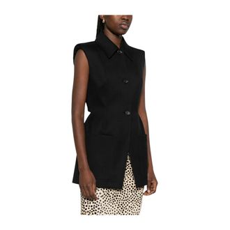 Sportmax Spxgabarra Button Sleeveless Gilet - female - Sportmax - Waistcoats - Black - 2XS - Jackets