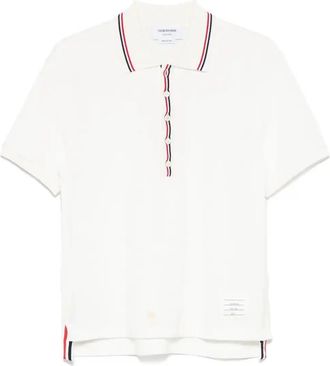 Thom Browne RWB Stripe-Detail Polo Shirt - Mens - Cotton