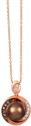 Le Vian Ladies Chocolate Pearls Necklaces set in 14K Strawberry Gold