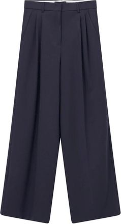 Max Mara Asta Wide Broeken - Dames - Wijde Broeken - Blauw - XL - Broeken