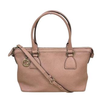 Gucci Pre-owned Handbags, female, Pink, Size: ONE SIZE Pre-owned Interlocking G Leather 2way bag