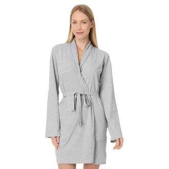 Skin Skin Natural Juliana Robe Women Heather Gray Tie Waist Long Sleeve DDR2556