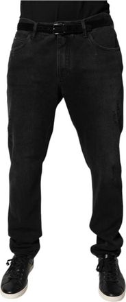 Dolce & Gabbana Skinny Denim Jeans - Heren - Slim Fit Jeans - Zwart - XL - Denim - Jeans